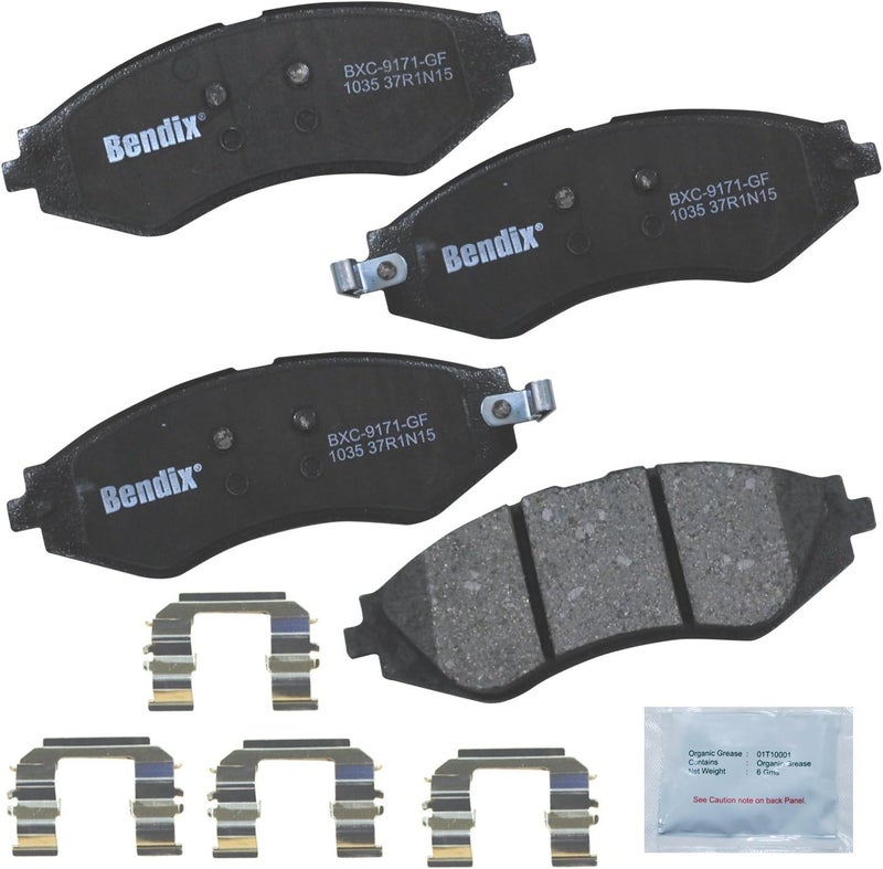 Bendix وسادات فرامل سيراميك Priority1 CFC1035 للأمام لطرازات مختارة من شيفروليه أفيو، أفيو5، أوبترا، سبارك، سبارك EV، بونتياك G3، G3 ويف، ويف5، سوزوكي فورينزا، رينو، سويفت+ - Image 1